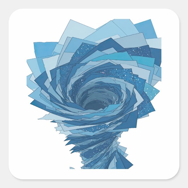 Adesivo Quadrado Tornado Azul ÚNICO (Frente)
