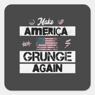 Adesivo Quadrado Torne a América Grunge Novamente