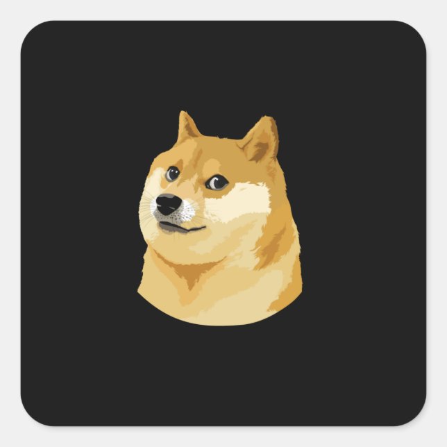 Adesivo Quadrado Torne a América muito louca de novo - Dogecoin tee (Frente)