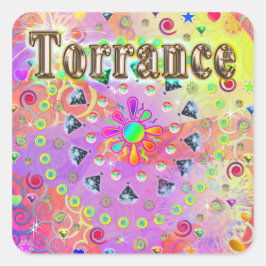 Adesivo Quadrado Torrance Lucky Ouro Sticker