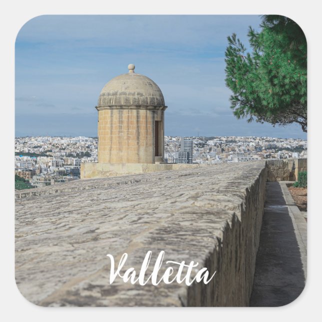 Adesivo Quadrado Torre de arma nas antigas muralhas da cidade de La (Frente)