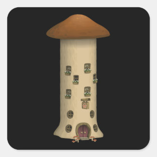 Adesivo Quadrado Torre de móveis brilhante chassi torre de cogumelo