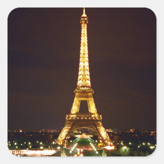 Adesivo Quadrado Torre Eiffel à Noite