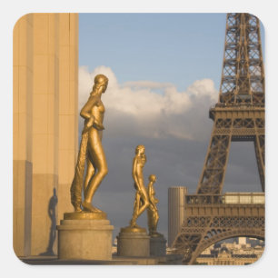 Adesivo Quadrado Torre Eiffel do Palais de Chaillot, Paris,