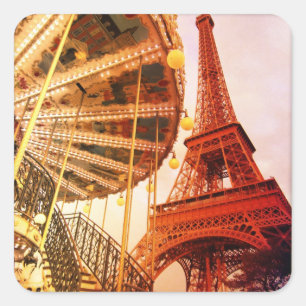 Adesivo Quadrado Torre Eiffel e carrossel