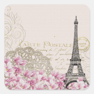 Adesivo Quadrado Torre Eiffel Melhor Destino de Casamento Paris Eur