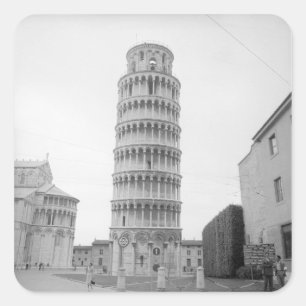 Adesivo Quadrado Torre inclinada de Pisa