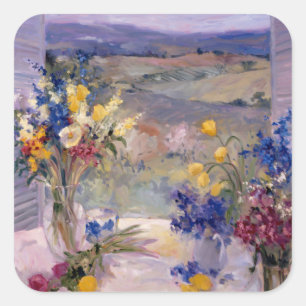 Adesivo Quadrado Toscânia floral