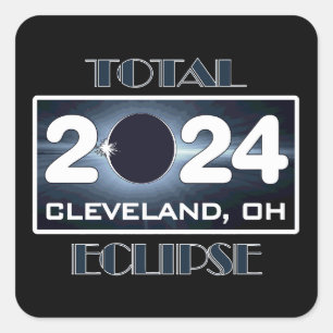 Adesivo Quadrado Total Eclipse Cleveland Ohio 2024 Caminho da Total
