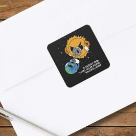 Adesivo Quadrado Total Solar Eclipse 2026 Spain Photobomb