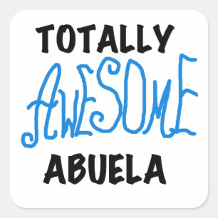 Adesivo Quadrado Totalmente incríveis Camisetas Azuis Abuela e GIft