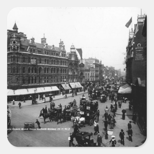 Adesivo Quadrado Tottenham Court Road desde Oxford Street, (Frente)