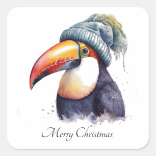 Adesivo Quadrado Toucan Winter Vibes, personalizado