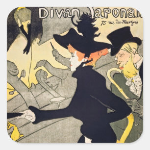 Adesivo Quadrado Toulouse-Lautrec - Divan Japonais
