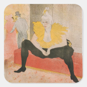 Adesivo Quadrado Toulouse-Lautrec - Mademoiselle Cha-u-kao Sentada