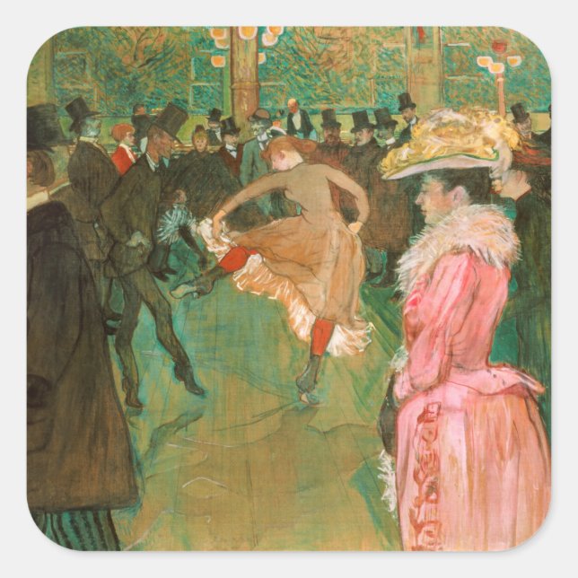 Adesivo Quadrado Toulouse-Lautrec - Na Rota, A Dança (Frente)
