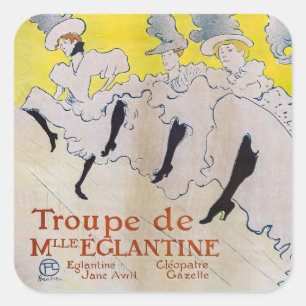 Adesivo Quadrado Toulouse-Lautrec - Troupe de Mlle Eglantine