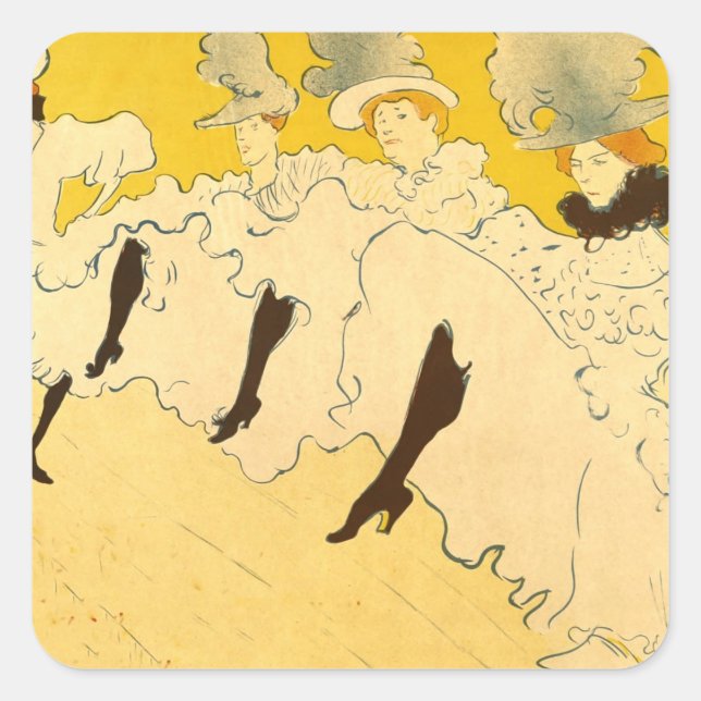 Adesivo Quadrado Toulouse Lautrec Yellow Dancing Girl Poster (Frente)
