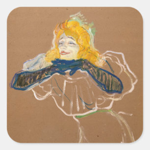 Adesivo Quadrado Toulouse-Lautrec - Yvette Guilbert Cantando