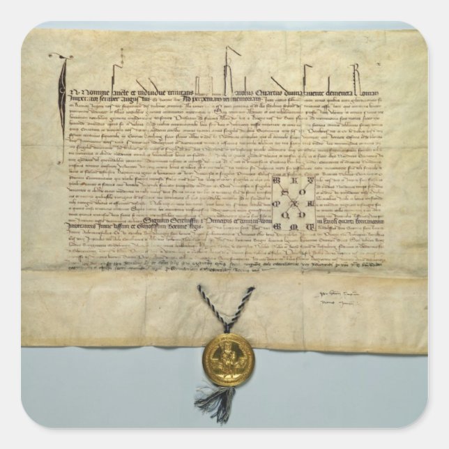 Adesivo Quadrado Touro de Carlos IV Santo Imperador Romano (Frente)