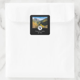 Adesivo Quadrado Touro Longhorn Negro Touro Crânio Silhueta Monogra