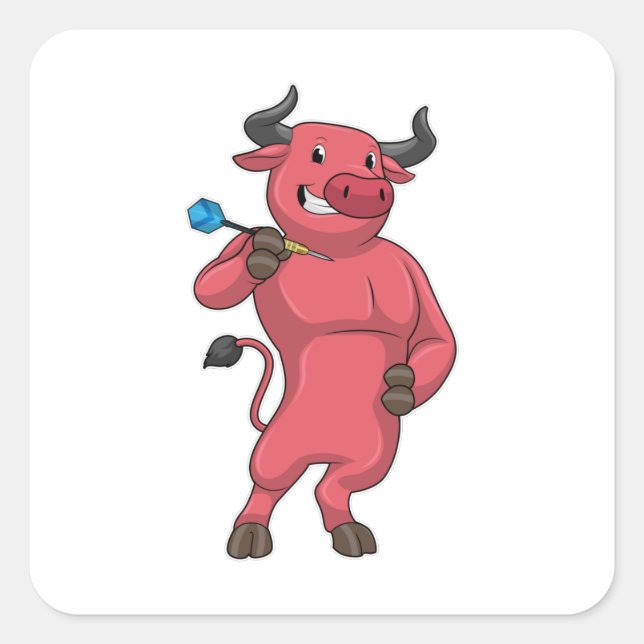 Adesivo Quadrado Touro nas Trevas com Dart (Frente)