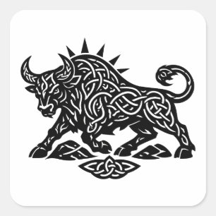Adesivo Quadrado Touro Sigilo do Touro — Tatuagem Zodiacal Terrestr