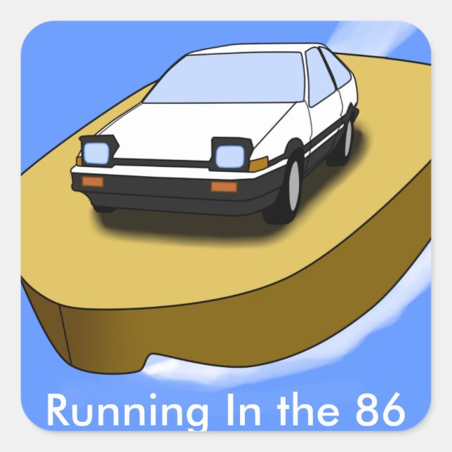 Adesivo Quadrado Toyota AE86 Trueno Sticker (Frente)