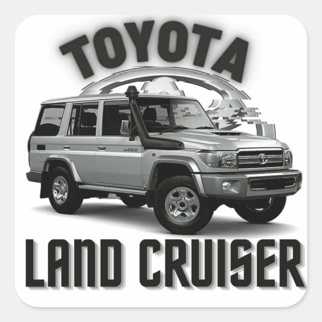 Adesivo Quadrado Toyota Land Cruiser VDJ76 Off-Road Car (Frente)