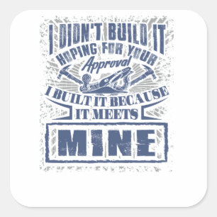 Adesivo Quadrado Trabalhador da construção do construtor do