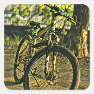 Adesivo Quadrado Trabalho de arte de bicicleta