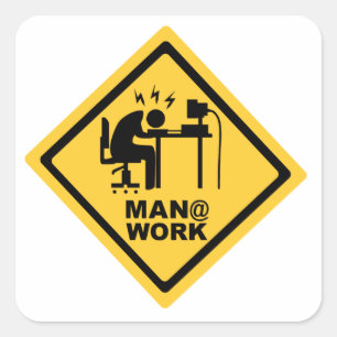 Adesivo Quadrado Trabalho do homem @