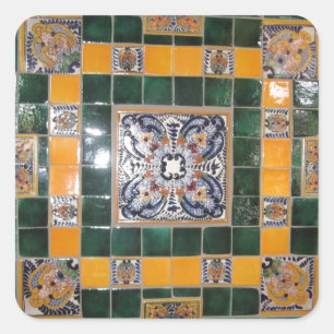 Adesivo Quadrado Trabalho verde mexicano do azulejo do estilo de