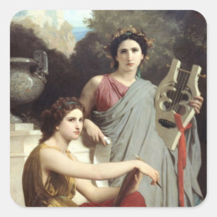 Adesivo Quadrado trabalhos de arte de arte e literatura