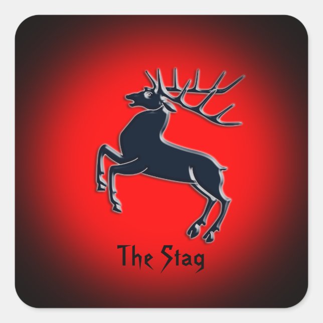 Adesivo Quadrado Traço Preto em Destaque no Efeito Vermelho (Frente)