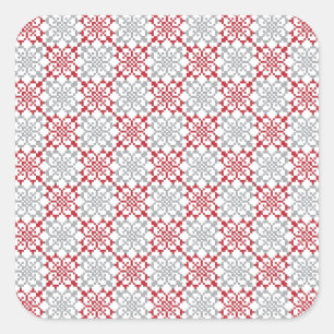 Adesivo Quadrado Tradicional letão Sinal SUN padrão geométrico III