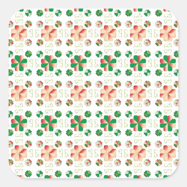 Adesivo Quadrado Tradicional letão Sinal SUN padrão geométrico X (Frente)