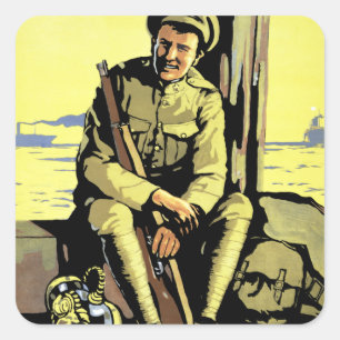 Adesivo Quadrado Traga-o para casa com o empréstimo vitorioso