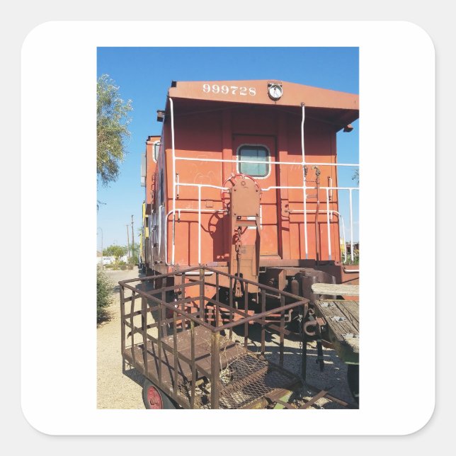 Adesivo Quadrado Train Caboose (Frente)