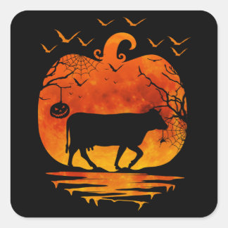 ADESIVO QUADRADO TRAJE DE VACA PARA HALLOWEEN ABÓBORA ESTAÇÃO DE OU