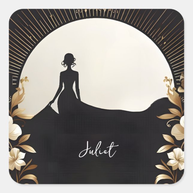 Adesivo Quadrado Traje Masculino Smoking Terno Preto Festa de Casam (Frente)