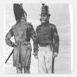 Adesivo Quadrado Trajes de fuzileiros navais franceses desde 1804