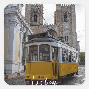 Adesivo Quadrado Trama amarela na Catedral de Lisboa em Portugal