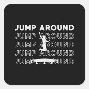 Adesivo Quadrado Trampoline Salta Em Torno Do Esporte Gymnáutico T