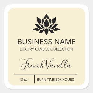 Adesivo Quadrado Tranquilo Lotus Vanilla Soy Candle Labs