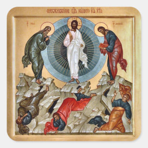 Adesivo Quadrado Transfiguração do ícone cristão ortodoxo de Cristo