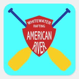 Adesivo Quadrado Transportar de Whitewater americano do rio