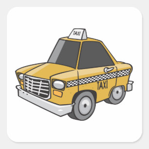 Adesivo Quadrado Transporte Urbano de Táxi Amarelo