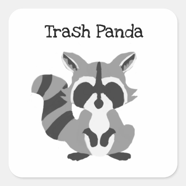 Adesivo Quadrado Trash Panda (Frente)