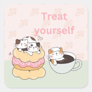 Adesivo Quadrado Trate-Se De Gatos